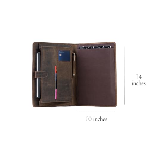 KomalC Leather Business Portfolio with Luxury Pen Business Personal Organiser Folder Full Grain Leather padfolio by KomalC (Buffalo Distressed Tan) - Image 3