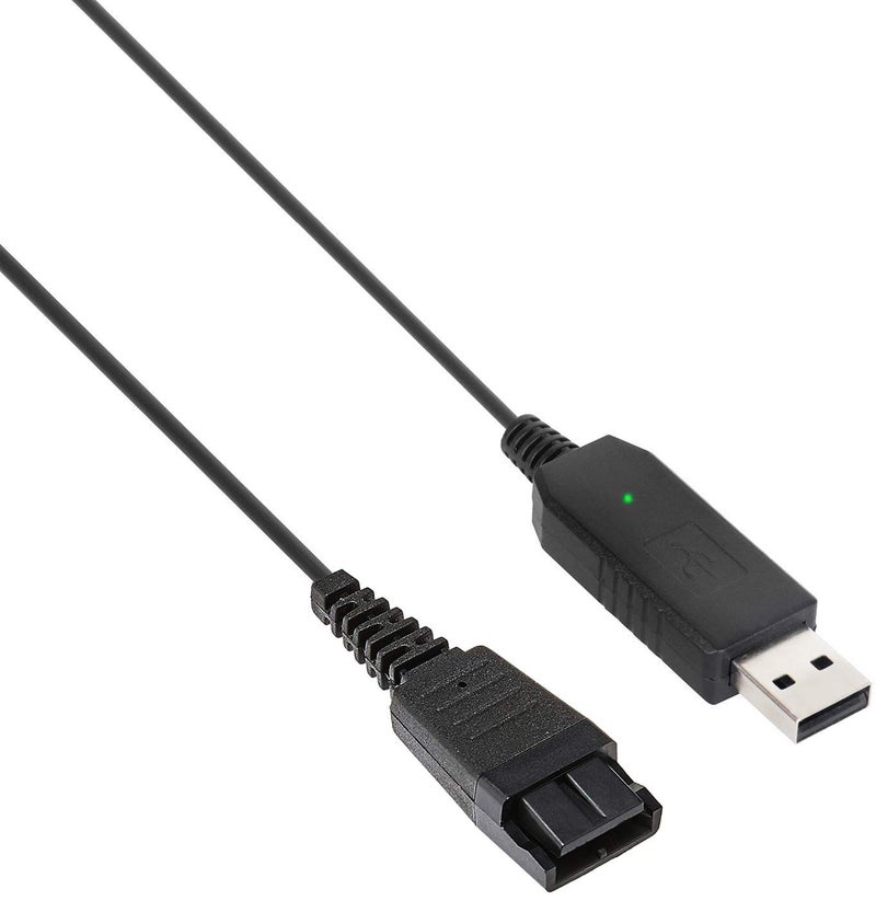 VoiceJoy Quick Disconnect to USB Plug QD Cable Adaptor for Jabra GN Headsets - Image 1