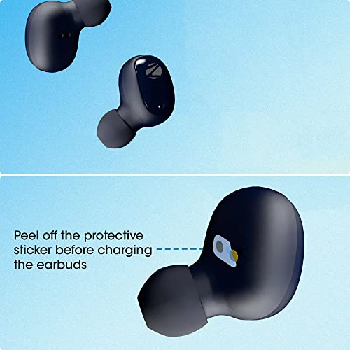 ZEBRONICS Zeb-Sound Bomb 1 TWS Earbuds with BT5.0, Up to 12H Playback, Touch Controls, Voice Assistant, Splash Proof with Type C Portable Charging Case (Blue) - Image 4