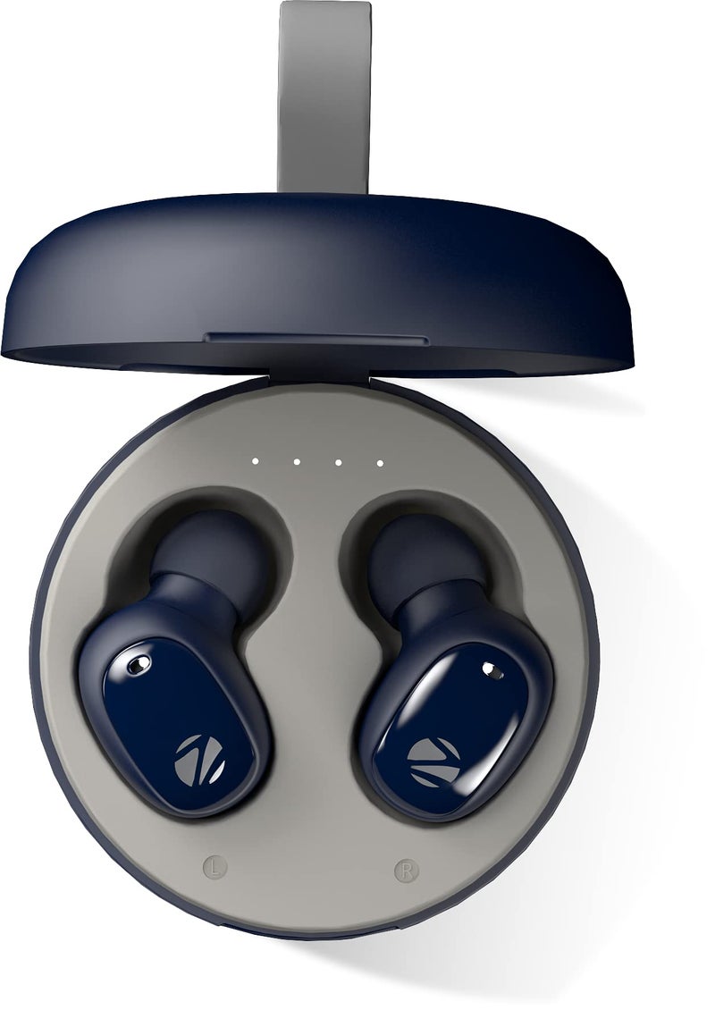 ZEBRONICS Zeb-Sound Bomb 1 TWS Earbuds with BT5.0, Up to 12H Playback, Touch Controls, Voice Assistant, Splash Proof with Type C Portable Charging Case (Blue) - Image 1