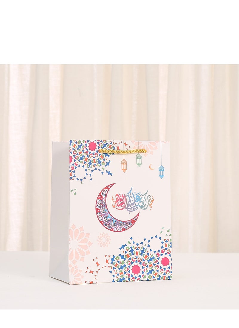 Generic - 12 Pcs Eid Gift Bags – 4 Beautiful Designs, 18×23 cm Paper Bags with "Eid Mubarak" & Colorful Crescent and Lantern Motifs, Perfect for Eid, Party Favors, and Gift Wrapping - Image 1
