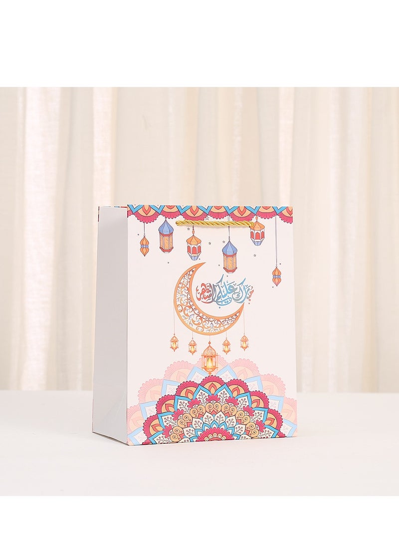 Generic - 12 Pcs Eid Gift Bags – 4 Beautiful Designs, 18×23 cm Paper Bags with "Eid Mubarak" & Colorful Crescent and Lantern Motifs, Perfect for Eid, Party Favors, and Gift Wrapping - Image 1