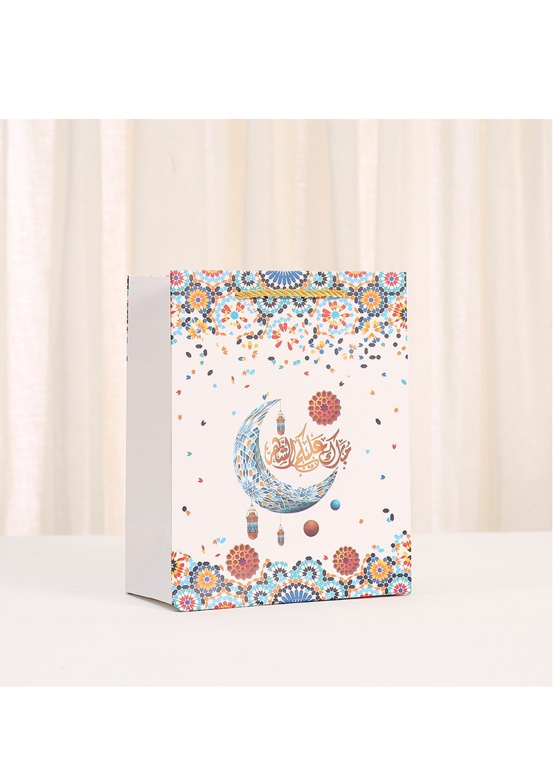 Generic - 12 Pcs Eid Gift Bags – 4 Beautiful Designs, 18×23 cm Paper Bags with "Eid Mubarak" & Colorful Crescent and Lantern Motifs, Perfect for Eid, Party Favors, and Gift Wrapping - Image 1
