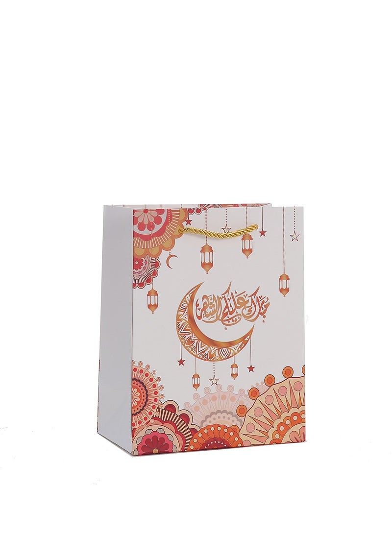 Generic - 12 Pcs Eid Gift Bags – 4 Beautiful Designs, 18×23 cm Paper Bags with "Eid Mubarak" & Colorful Crescent and Lantern Motifs, Perfect for Eid, Party Favors, and Gift Wrapping - Image 1