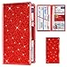 TOURSUIT Car Registration and Insurance Card Holder Vehicle License Document Glove Box Compartment Organizer Interior Car Accessories for Women Men Glitter Red - Image 2