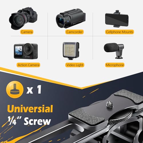 Zeadio Camera Video Rig Cage, Aluminum Filmmaking Movie Making Kit with Top Handle & Arca Type Base and Two 15mm Rod Guide, Compatible with All DSLR Camera and Camcorder - Image 5