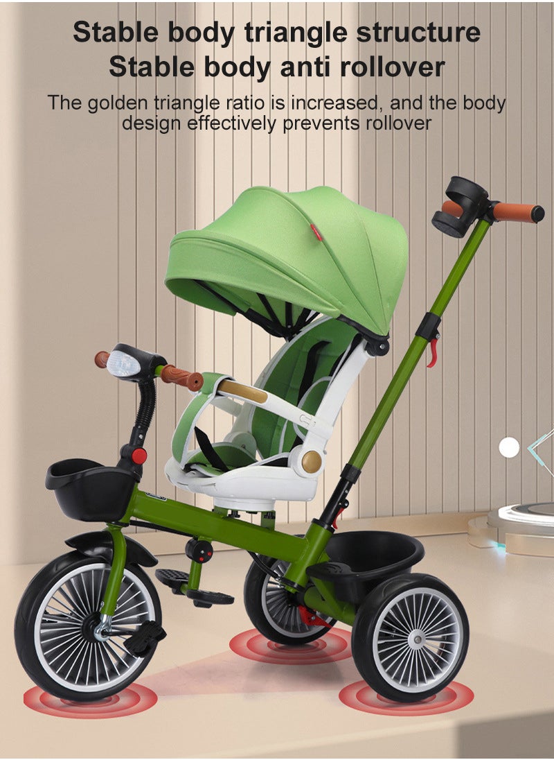Multifunctional Children's Tricycle with Rotatable and Reclining Function