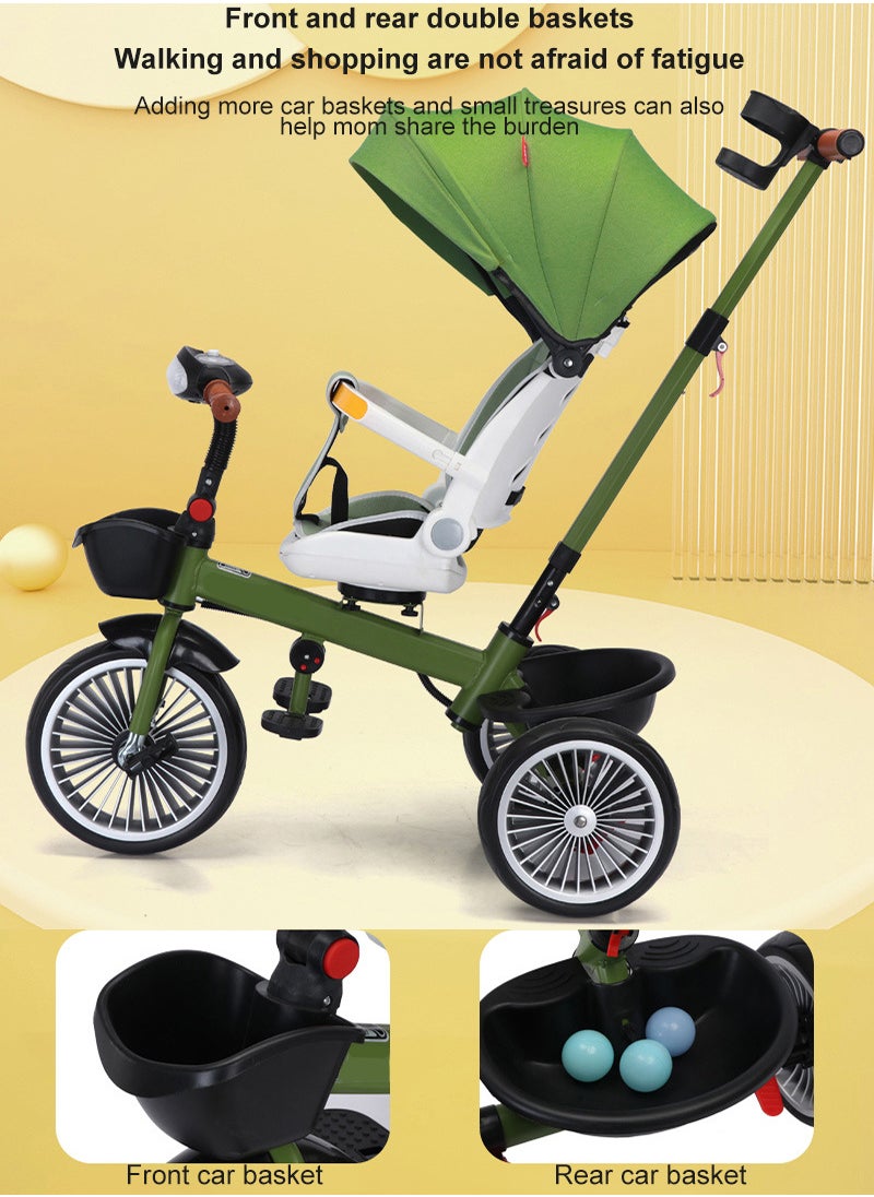 Multifunctional Children's Tricycle with Rotatable and Reclining Function
