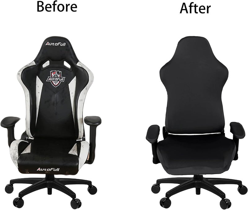 SARAFLORA Gaming Chair Covers Stretch Washable Computer Chair Slipcovers for Armchair, Swivel Chair, Gaming Chair,Computer boss Chair (Black, X-Large) - Image 5