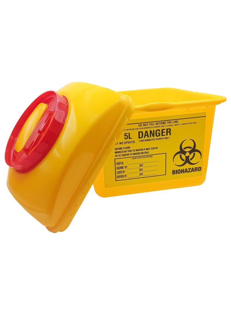 كينغ ماريوت حاوية التخلص 5 لتر | الحل الآمن للأدوات الحادة المنزلية | إدارة آمنة ومريحة للنفايات - Image 4