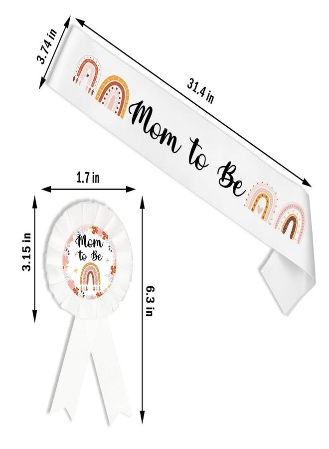 PATICARRY Rainbow Boho Theme Mom to Be Sash & Daddy to Be Tinplate Badge Pin for Baby Shower Decorations, Welcome Baby, Gender Reveal Decorations, New Mom Gifts - Image 3