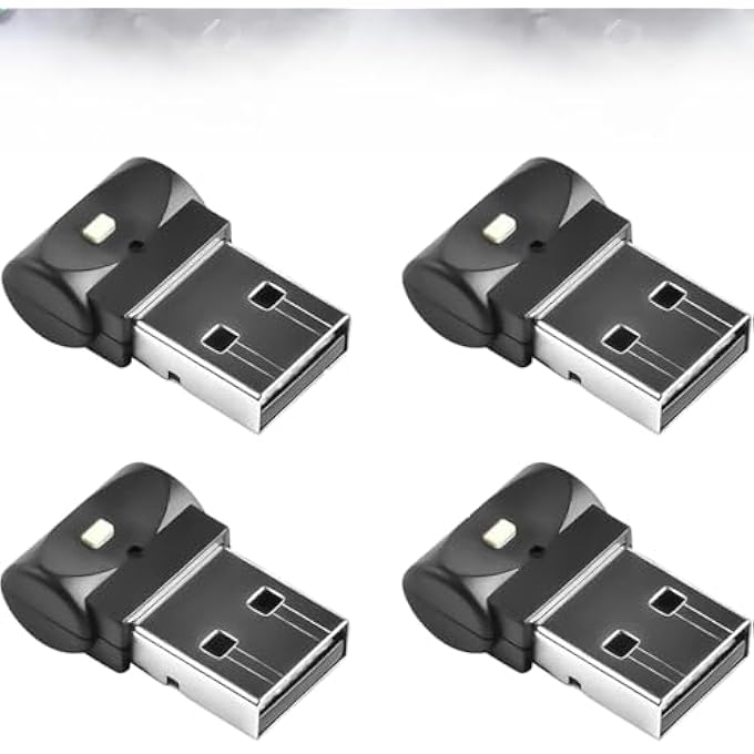 كيلا إضاءة محيطة للسيارة بمنفذ USB، إضاءة محيطة داخلية للسيارة بمنفذ USB، إضاءة ليلية صغيرة محمولة بـ 7 ألوان قابلة للتعديل لأجهزة الكمبيوتر المحمولة ومقابس USB وأضواء ليلية ومقابس USB إضافية للديكور، 4 قطع - Image 1