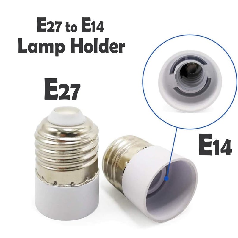 Generic E27 to E14 Bulb Socket Adapter Converter - LED Light Source - White Plastic - Indoor Use - Ceiling Mount - Minimalist Style - Image 3