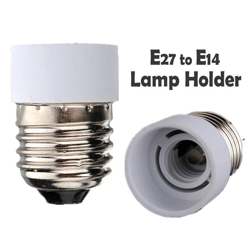 Generic E27 to E14 Bulb Socket Adapter Converter - LED Light Source - White Plastic - Indoor Use - Ceiling Mount - Minimalist Style - Image 2