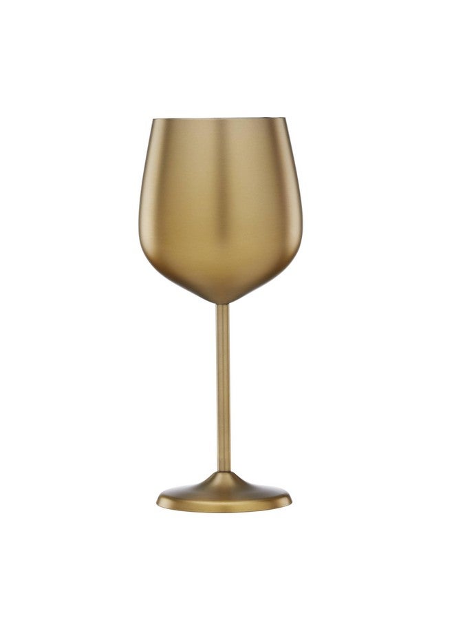 Cambridge Silversmiths 4 Piece Set of 18 oz Brushed Gold All Purpose Single Wall Wine Glasses - Image 2