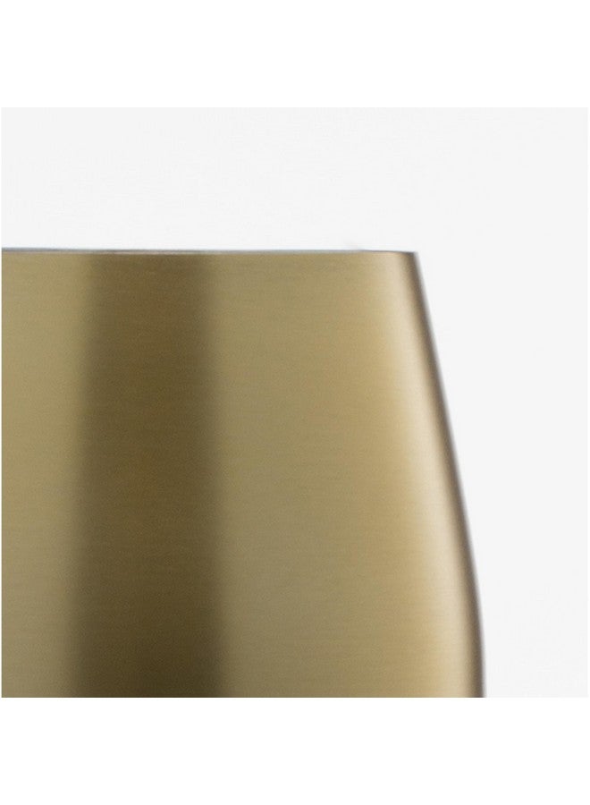 Cambridge Silversmiths 4 Piece Set of 18 oz Brushed Gold All Purpose Single Wall Wine Glasses - Image 3