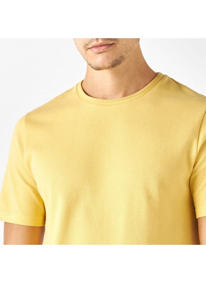 Iconic Popcorn Textured T-shirt with Crew Neck and Short Sleeves  - Image 4