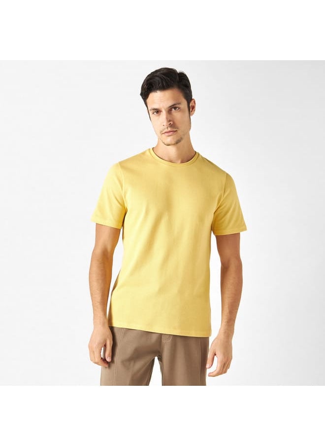 Iconic Popcorn Textured T-shirt with Crew Neck and Short Sleeves  - Image 1