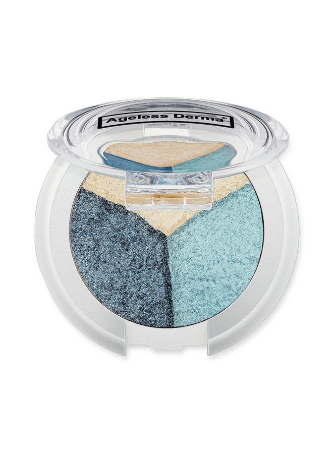 Ageless Derma Mineral Makeup Baked Eyeshadow trio (Aqua)Vegan Eye Shadow - Image 1