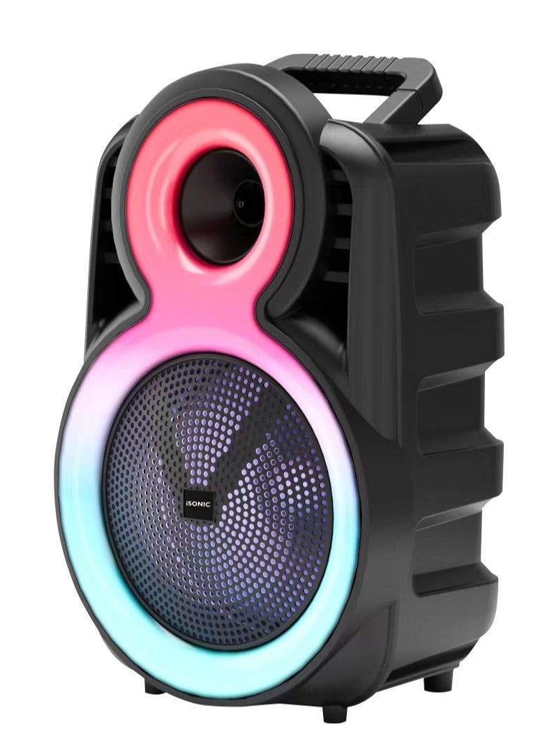 iSONIC مكبر صوت محمول بحجم 8 بوصات مع صوت عميق وتقنية الواي فاي وإضاءة LED - Image 1