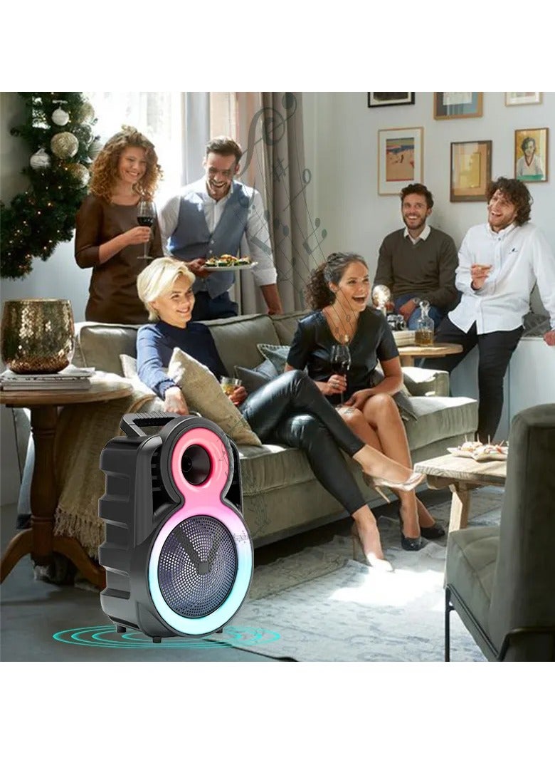 iSONIC مكبر صوت محمول بحجم 8 بوصات مع صوت عميق وتقنية الواي فاي وإضاءة LED - Image 5