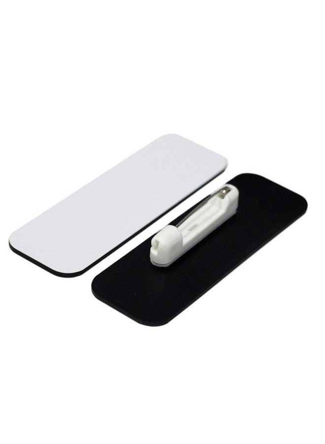 Name Tag/Badge Blanks 25 Pack White 1" X 3" Round Corners Pin