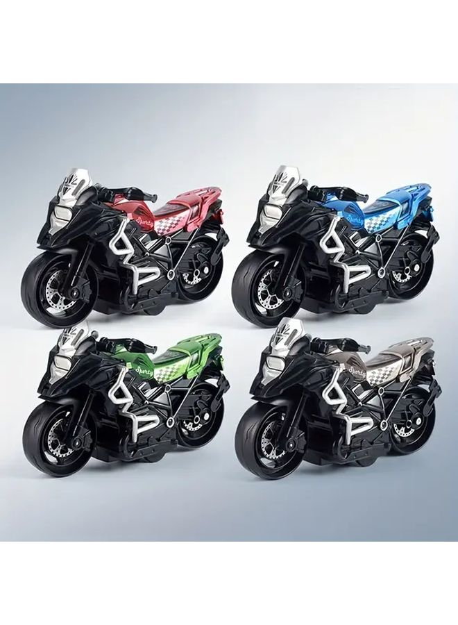 1 قطعة سيارة دراجة نارية بالقصور الذاتي، ألوان عشوائية، حركة دفع، ركوب، مهارات حركية - Image 2