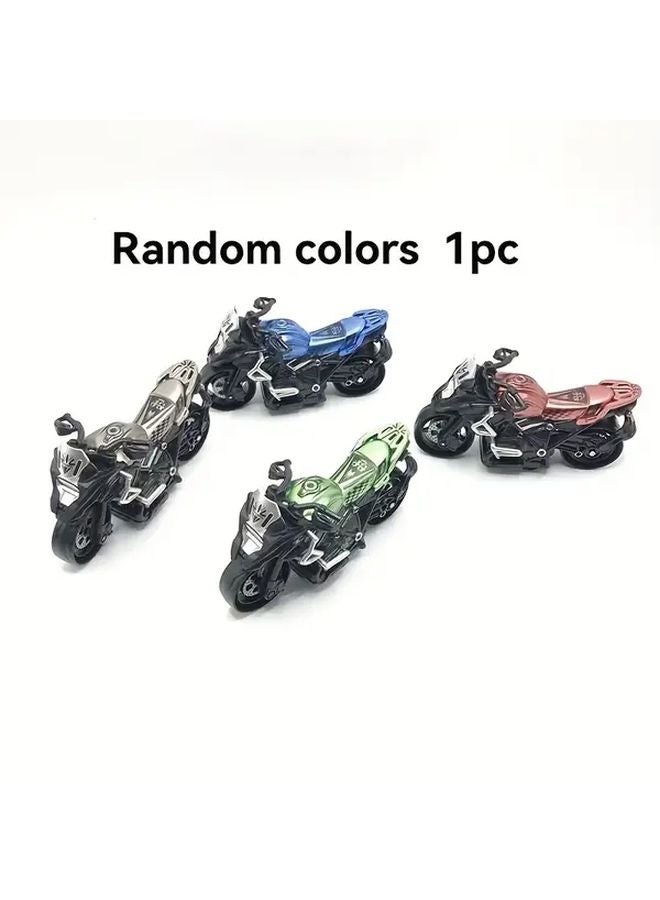 1 قطعة سيارة دراجة نارية بالقصور الذاتي، ألوان عشوائية، حركة دفع، ركوب، مهارات حركية - Image 1