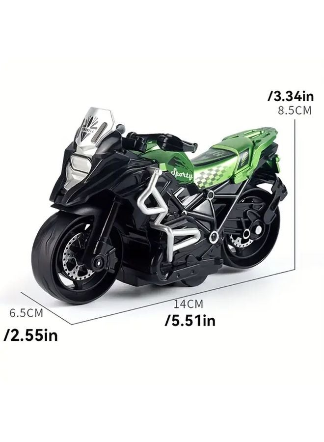1 قطعة سيارة دراجة نارية بالقصور الذاتي، ألوان عشوائية، حركة دفع، ركوب، مهارات حركية - Image 3