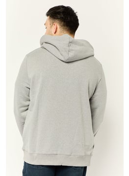 KANGOL Men Brand Logo Long Sleeve Full Zip Hoodie, Heather Grey  - Image 4