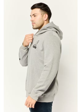 KANGOL Men Brand Logo Long Sleeve Full Zip Hoodie, Heather Grey  - Image 3