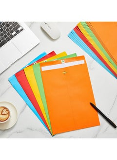 Geyee 100 Pcs Clasp Envelopes Manilla Envelopes Gummed Mailing Envelopes For Storing Or Mailing Colored Envelopes For Home Office Business Supplies(Multicolor,9 X 12 Inch)  - Image 4