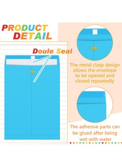 Geyee 100 Pcs Clasp Envelopes Manilla Envelopes Gummed Mailing Envelopes For Storing Or Mailing Colored Envelopes For Home Office Business Supplies(Multicolor,9 X 12 Inch)  - Image 3