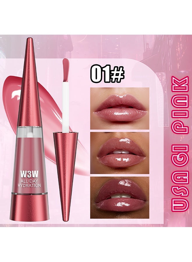 W3W All-Day Hydration Lip Gloss by W3W: Nourishing Lip Tint with a Smooth, Glossy Texture for a Fuller Lip Look#01 - Image 2