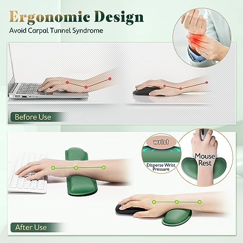 Gimars Upgrade Enlarge Silky and Superfine Fabric Gel Memory Foam Keyboard Wrist Rest Set, Ergonomic Keyboard Mouse Wrist Support for Typing Pain Relief, Comfort for Office, Gaming, Computer - Image 5
