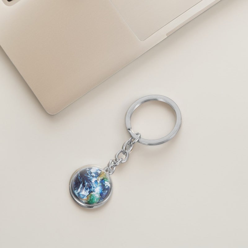 4pcs Planet Keychain: Solar System Key Chain Planet Keyring Glass Earth Globe Car Backpack Charms For Teen Girls Boys Cute Cartoon Car Keychain Accessories - Image 5