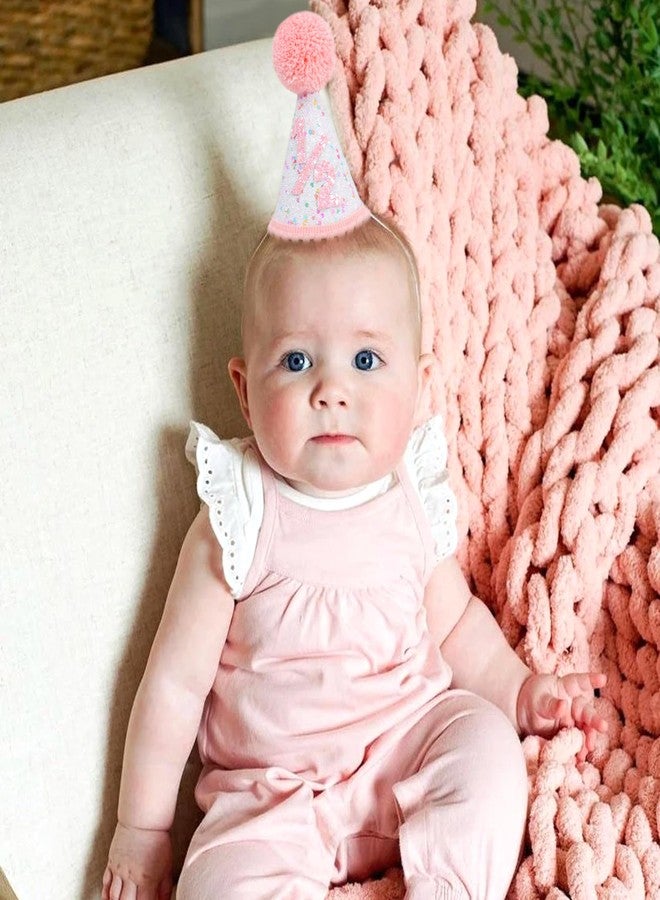 Jissoo Pink Glitter Half Birthday Hat - Six Months Birthday Decorations,Little Princess Cake Smash Party Crown,1/2 Birthday Hat With Colorful Glitter Sequins,Pink Glitter Cone Hat Photo Prop - Image 4