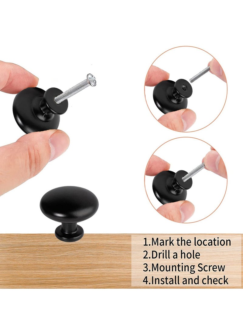 6-Pack Of Black Drawer Handles, Round Cabinet Handles, Add Modernity And Unique Charm To Your Cabinets, Meeting Your Various Furniture Needs! - Image 3