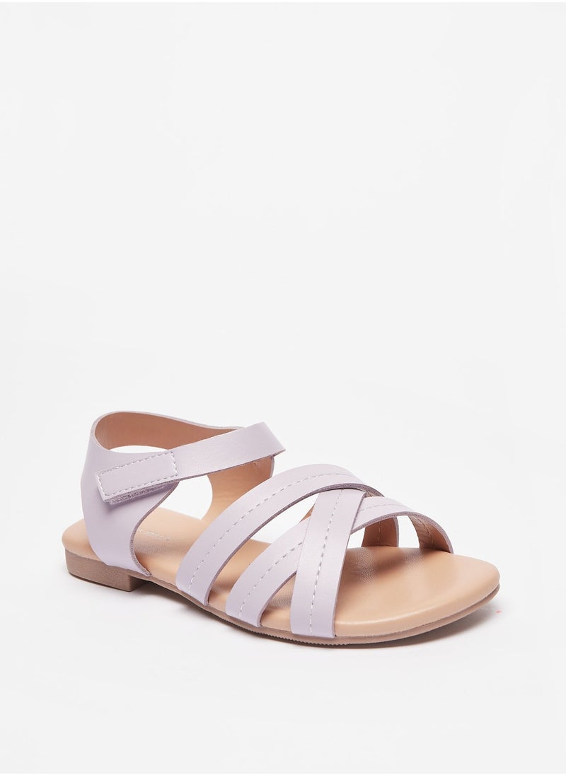 Flora Bella By Shoexpress - Girls Strappy Sandals with Hook and Loop Closure - Image 1