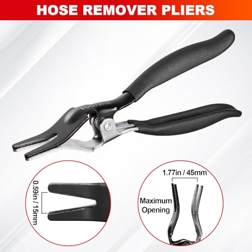 Toolwiz 4 Pcs Hose Clamp Pliers, Spring Coolant Radiator Hose Clamp Pliers Automotive Tools, Includes 27" Long Reach Wire Spring, Flat Band, Remover, Clic-R Type Hand Tools - Image 5
