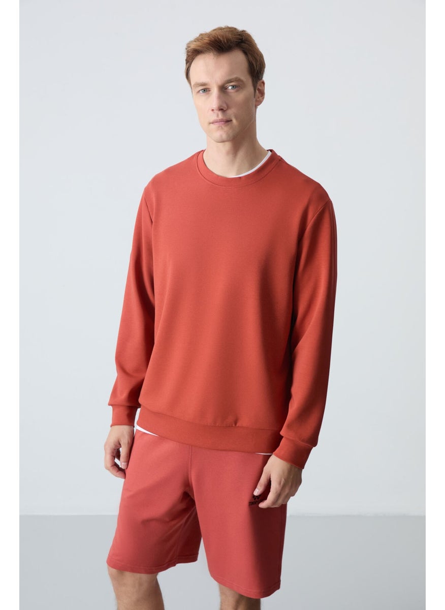 Tommy Life - Brick Basic O Neck Comfortable Form Men's Sweatshirt - 88053 - Image 1