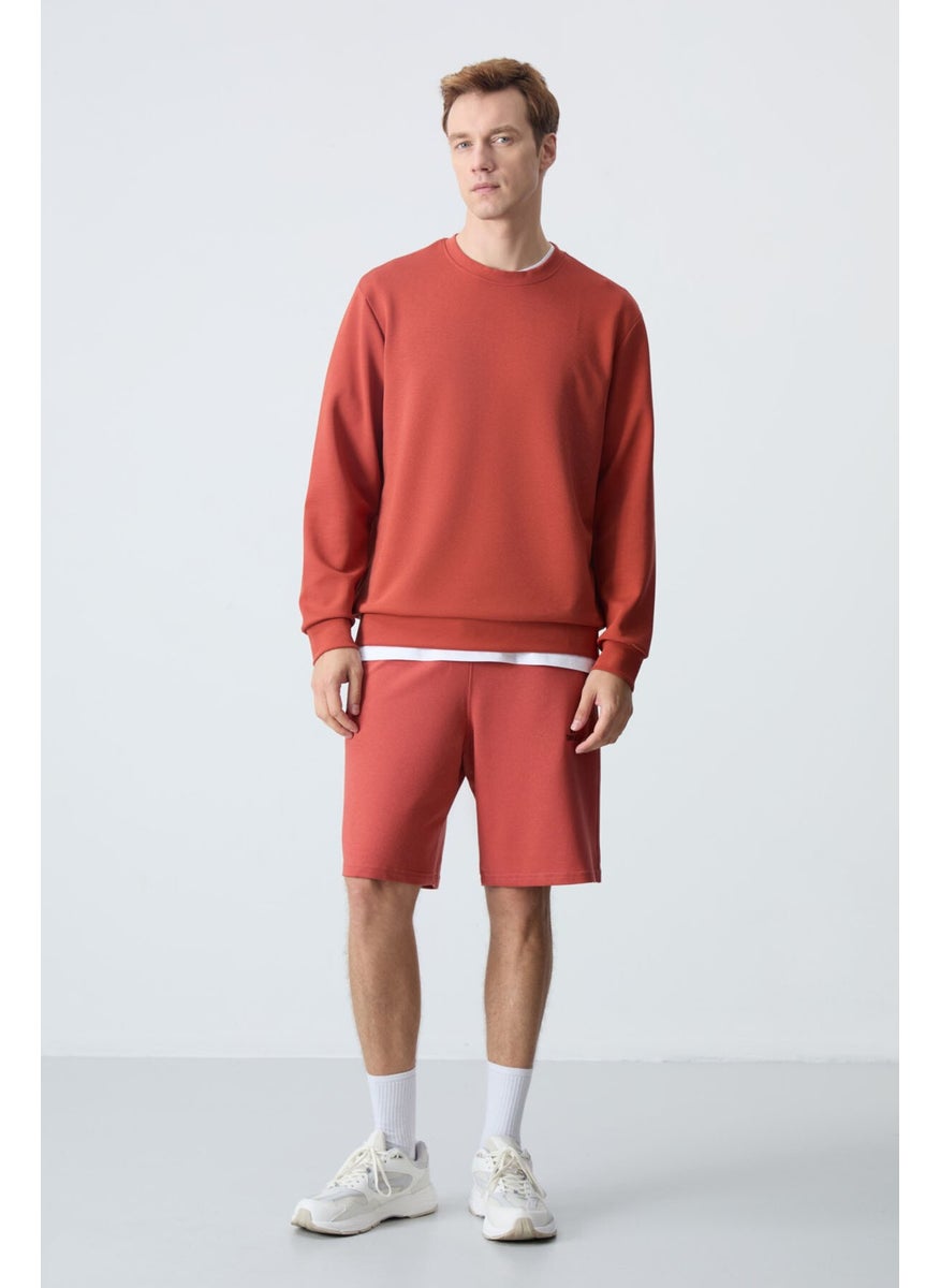 Tommy Life - Brick Basic O Neck Comfortable Form Men's Sweatshirt - 88053 - Image 1