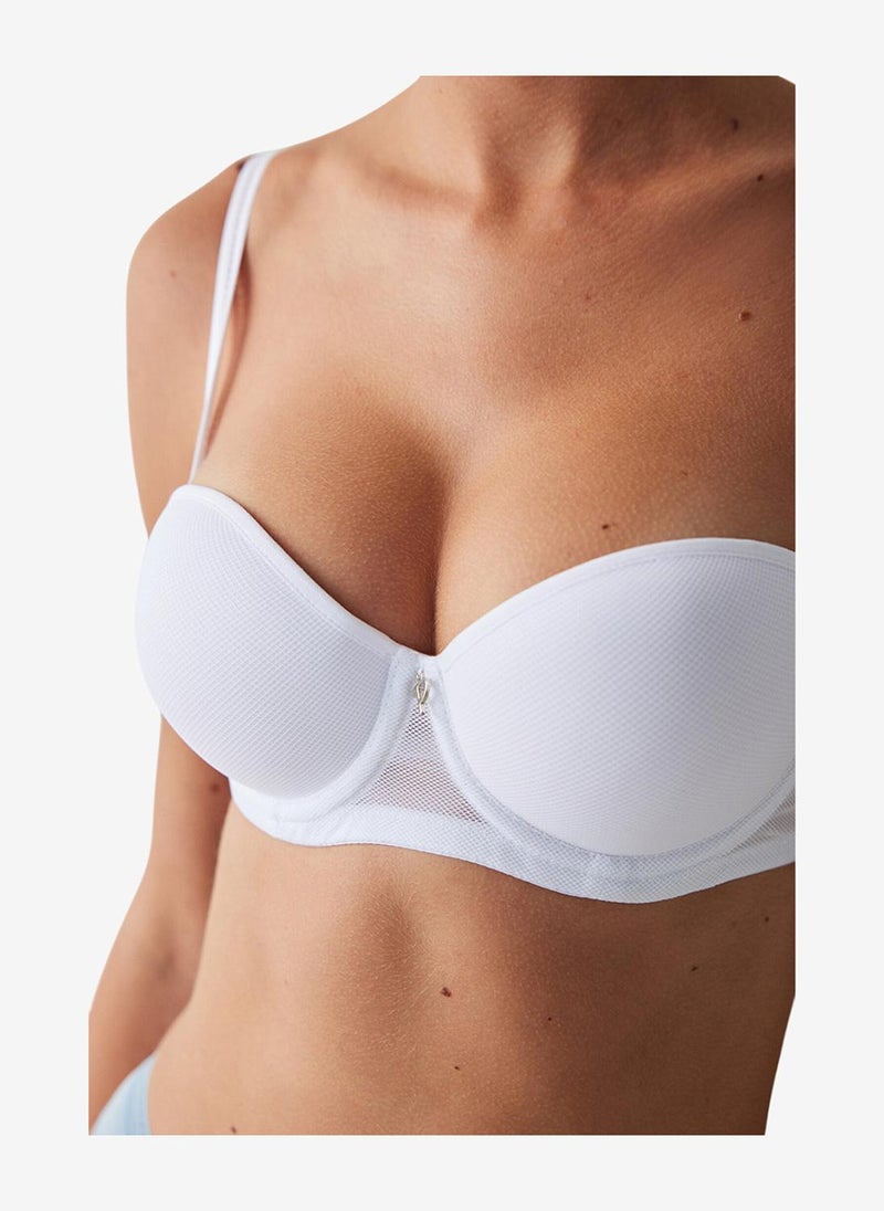 Penti Women Pop Up White Strapless Wired Padded Bra - Image 4