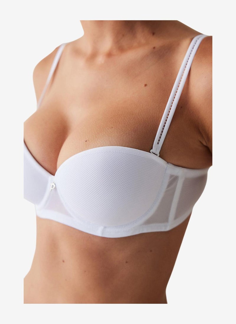 Penti Women Pop Up White Strapless Wired Padded Bra - Image 3