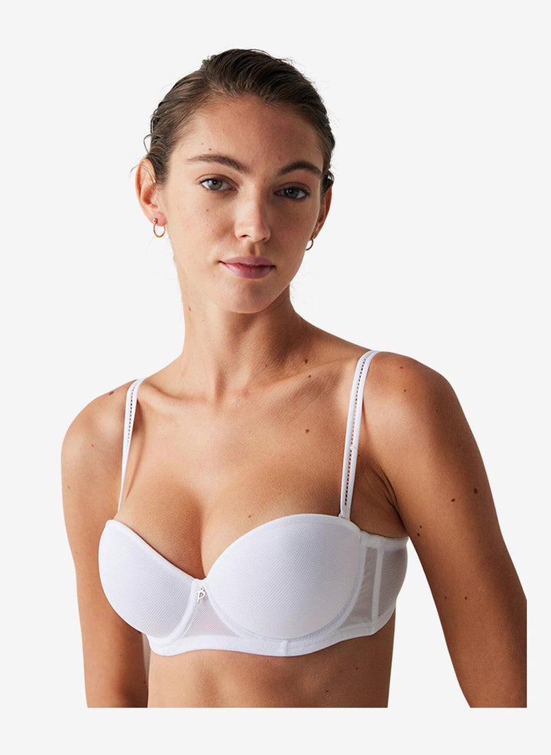 Penti Women Pop Up White Strapless Wired Padded Bra - Image 1