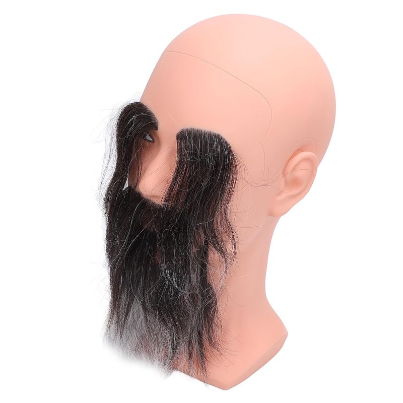 Barber Bald Mannequin Head with Long Beard Eyebrows Reusable Resin PVC for Training and Presentation - Image 4