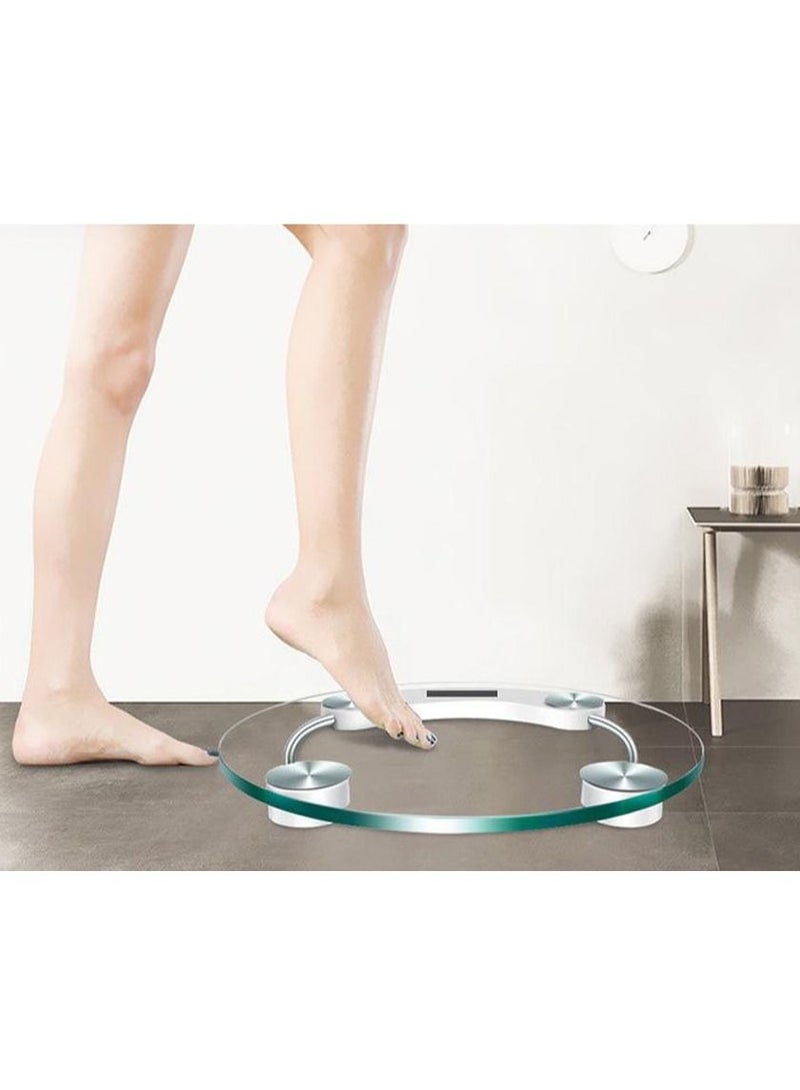 Round Electronic Weight Scale LCD Display Toughened Glass 180kg Gym Bathroom Smart Body Weighing Digital Scale Diameter 26/28cm - Image 2