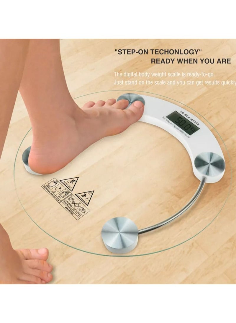 Round Electronic Weight Scale LCD Display Toughened Glass 180kg Gym Bathroom Smart Body Weighing Digital Scale Diameter 26/28cm - Image 4