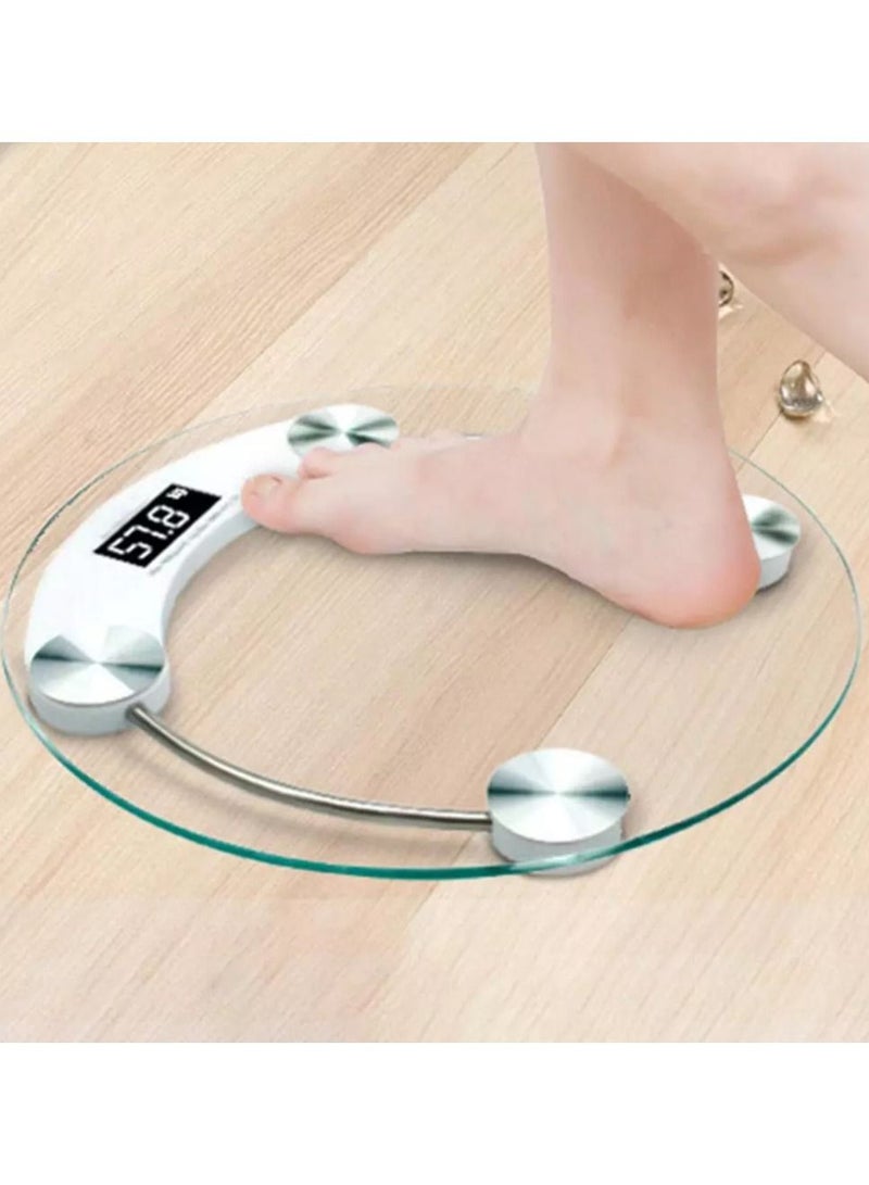 Round Electronic Weight Scale LCD Display Toughened Glass 180kg Gym Bathroom Smart Body Weighing Digital Scale Diameter 26/28cm - Image 5