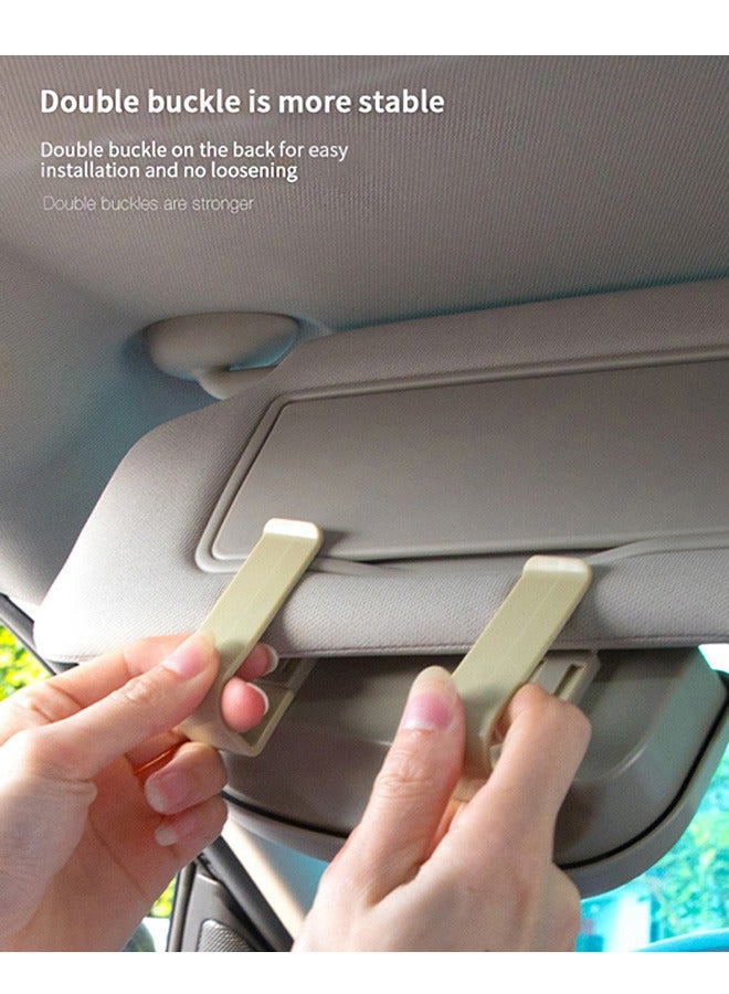 Sunglasses Holder for Car Visor, Universal Car Visor Sunglass Case, Auto Eyeglasses Organizer Protective Box (Off White) - Image 2